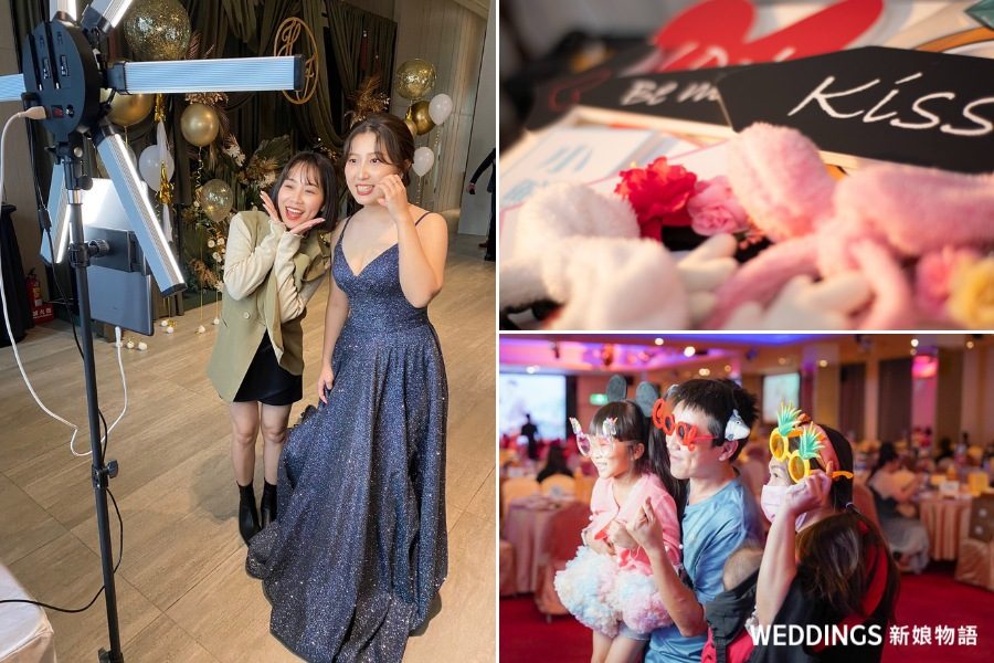 婚禮拍貼機現場:美拍燈自拍、拍照道具與賓客實況拼貼